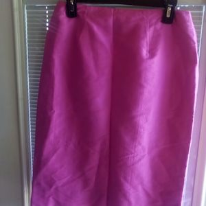 Woman's Hot pink silk straight skirt